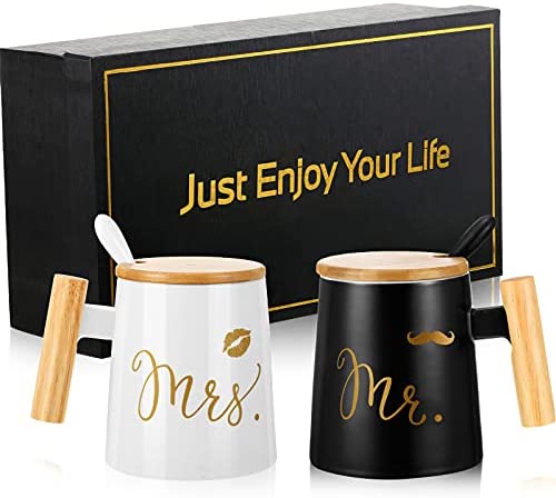 Set di Tazze da Caffè Mr e Mrs Tazze per Matrimonio di Coppia Anniversario Nozze – idea regalo romanista