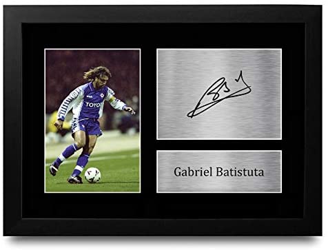 HWC Trading FR A4 Gabriel Batistuta Fiorentina Gifts – Stampa autografata per tifosi e sostenitori, formato A4 – idea regalo fiorentina