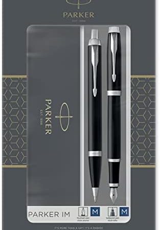 Parker Im Duo Set Regalo Con Penna A Sfera E Penna Stilografica, Nero – idea regalo interista