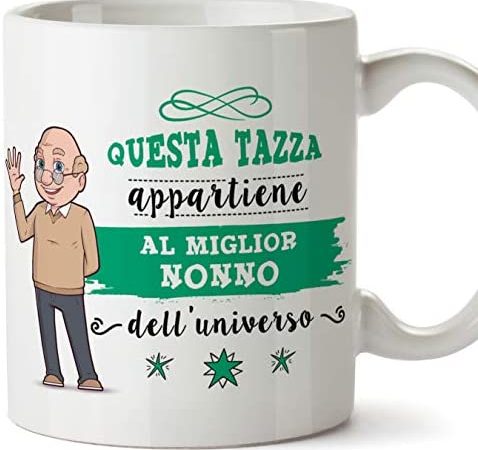 Mugffins Nonno Tazza/Mug – Questa Tazza Appartiene al Miglior Nonno dell’Universo – Idea Regalo Festa del papà/Tazza Miglior Nonno in Ceramica. 350 m – idea regalo inter