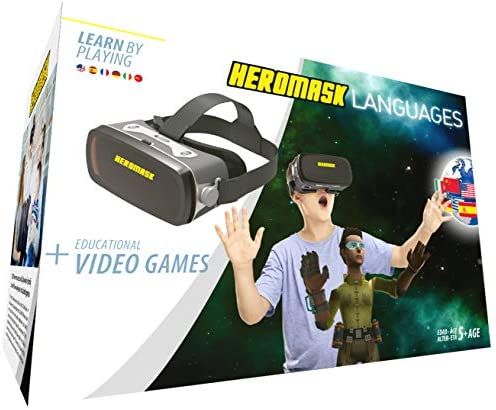 Heromask: Visore 3D Bimbo + Giochi Educativi Inglese, Spagnolo… [ Regali Originali ] – Giocattoli Bambino 5 6 7 8 9 10 11 12 Anni – VR Occhiali Realtà Virtuale – idea regalo sampdoria