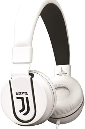 Cuffia Techmade |ON-EAR |con filo | Bianco/Nero | Squadra Juventus Football – idea regalo juve
