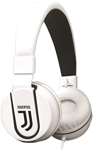 Cuffia Techmade |ON-EAR |con filo | Bianco/Nero | Squadra Juventus Football – idea regalo juve