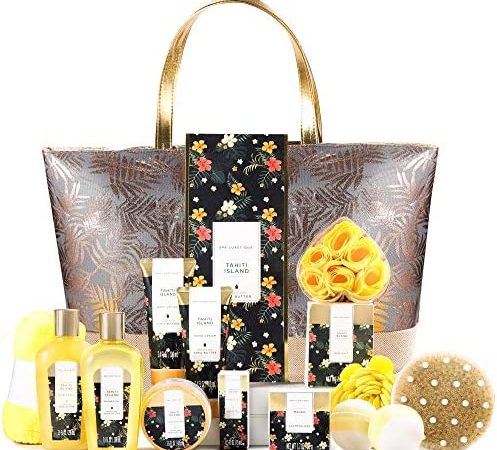 Spa Luxetique Set Bagno Doccia Donna 15 Pezzi Confezione Regalo Donna con Borsa a Mano Perfetto Come Regalo per Natale Festa Compleanno Anniversario – idea regalo laziale
