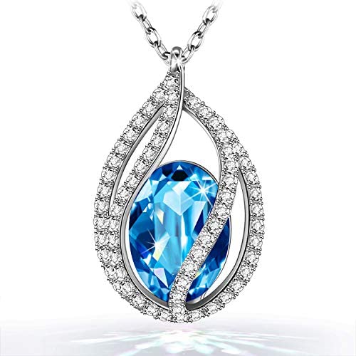 Kami Idea Collana, Lacrime della Sirena, Cristallo da Austria, Design Originale, Simbolo di Sicurezza e Felicità, Confezione Regalo, 45 + 5 cm – idea regalo laziale