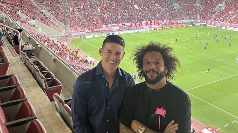 Da Twitter – James Rodriguez e Marcelo, qui riuniti perché sono entrambi i nuovi acquisti dell’Olympiacos…