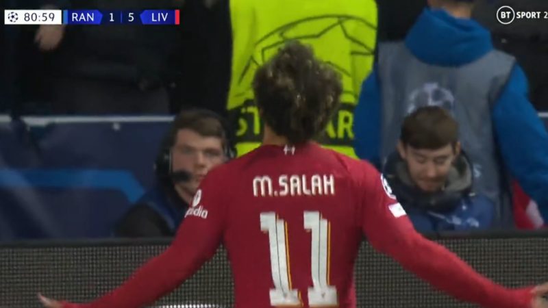 Mohamed Salah del Liverpool ha segnato una straordinaria tripletta di sei minuti
