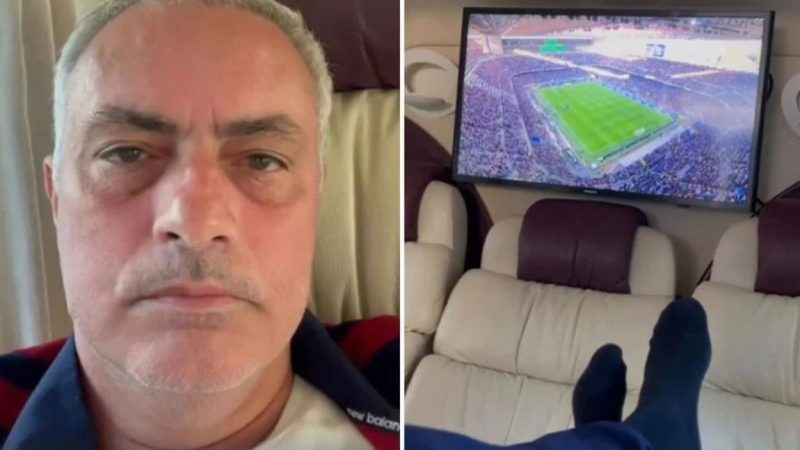 Mourinho ha seguito Inter-Roma dall’autobus e ha dato spettacolo su Instagram