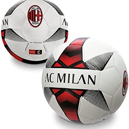 Mondo Sport  -Pallone Da Calcio Cucito A.C. Milan, Colore Bianco Rosso Nero, size 5, 13643 – idea regalo milanista