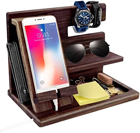 Regalo Uomo Natale Docking Station in legno per Smartphone Supporto Portafoglio Supporto Orologio Compleanno Regalo per Lui ​Marito Moglie Regalo per papà Idee Regalo Uomo Regali per Uomo Originali – idea regalo udinese