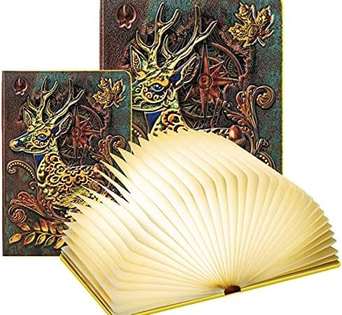 Lampada Libro Led Pieghevole in 3 Colori – DEVASO | Lampada Libro Decorazioni Casa, Camera e Ufficio | Idea Regalo Originale per Compleanno e Natale, Donna e Uomo (12*9*2.3cm) – idea regalo romanista