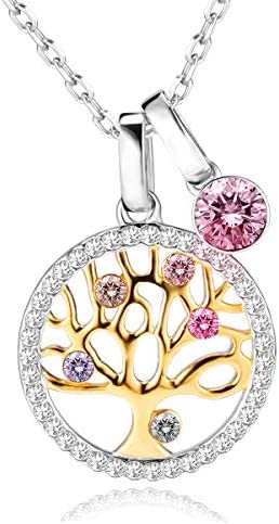Collana Albero della Vita con Cristalli di Austria Collana Donna Gioielli in Argento 925, Idee Regalo Donna Originale per Lei Moglie Festa della Mamma Anniversario Regalo Natale Valentin’s Day – idea regalo laziale