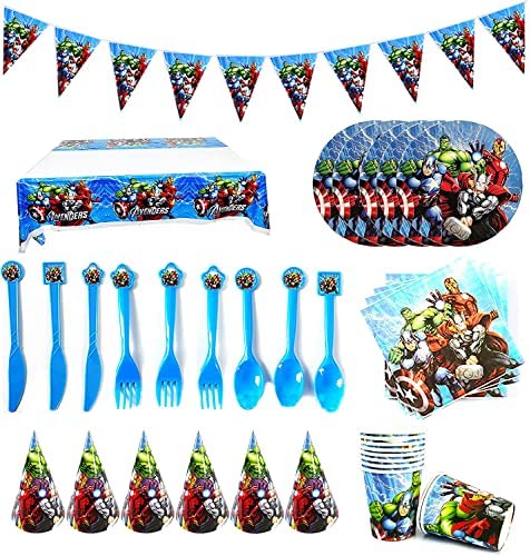 smileh Accessori Compleanno Avengers per Festa Compleanno Decorazioni Buon Bomboniere Regalo Carnevale per Carneval e Feste Stoviglie Avengers – idea regalo milanista