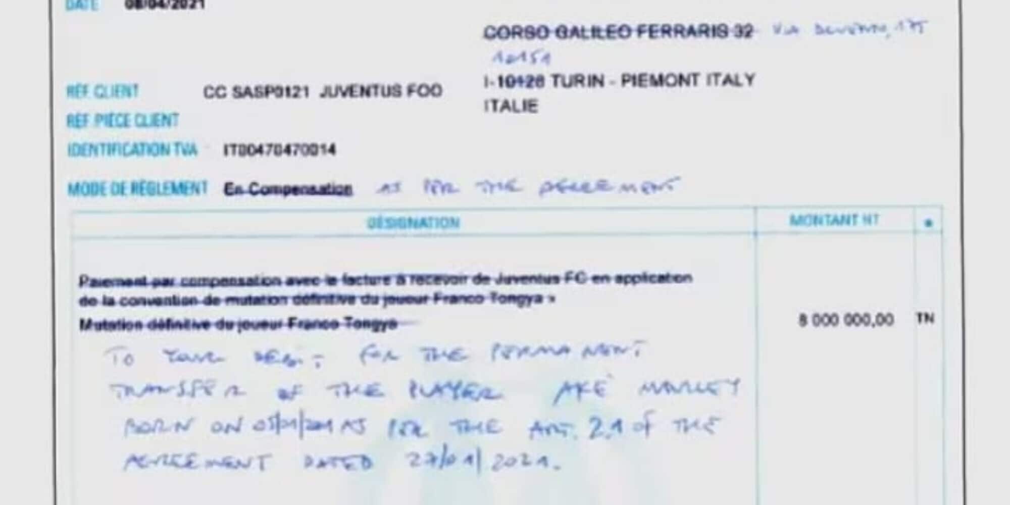 La Verità sulla Fattura Corretta a Penna della Juventus