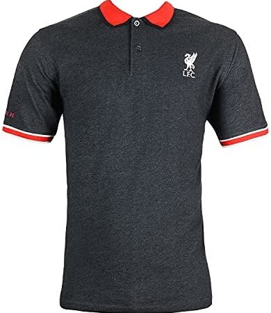 Liverpool FC Polo Ufficiale Maniche Corte. Colore Nero con Dettagli di Colore Bianco/Rosso. Taglie da Adulto e Ragazzo. – idea regalo bologna football club