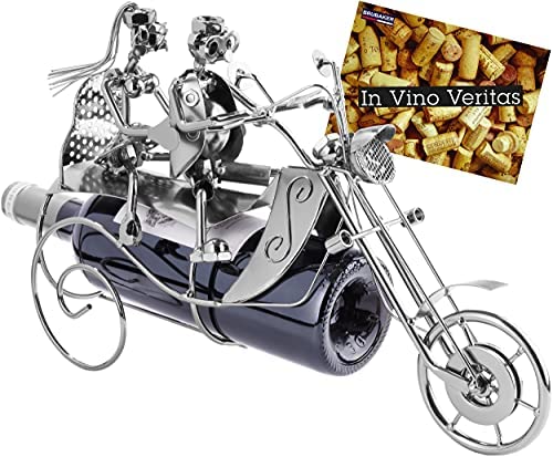 BRUBAKER Portabottiglie da vino regalo – coppia in motocicletta – idea regalo udinese