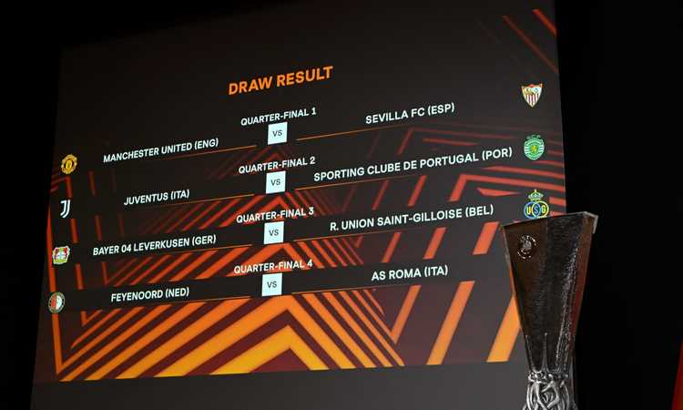 Europa League, i sorteggi: JUVE-Sporting e Feyenoord-ROMA, sfida italiana possibile solo in finale | Primapagina