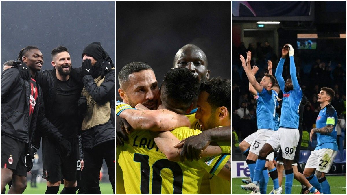 Napoli, Milan e Inter, ai quarti di Champions League