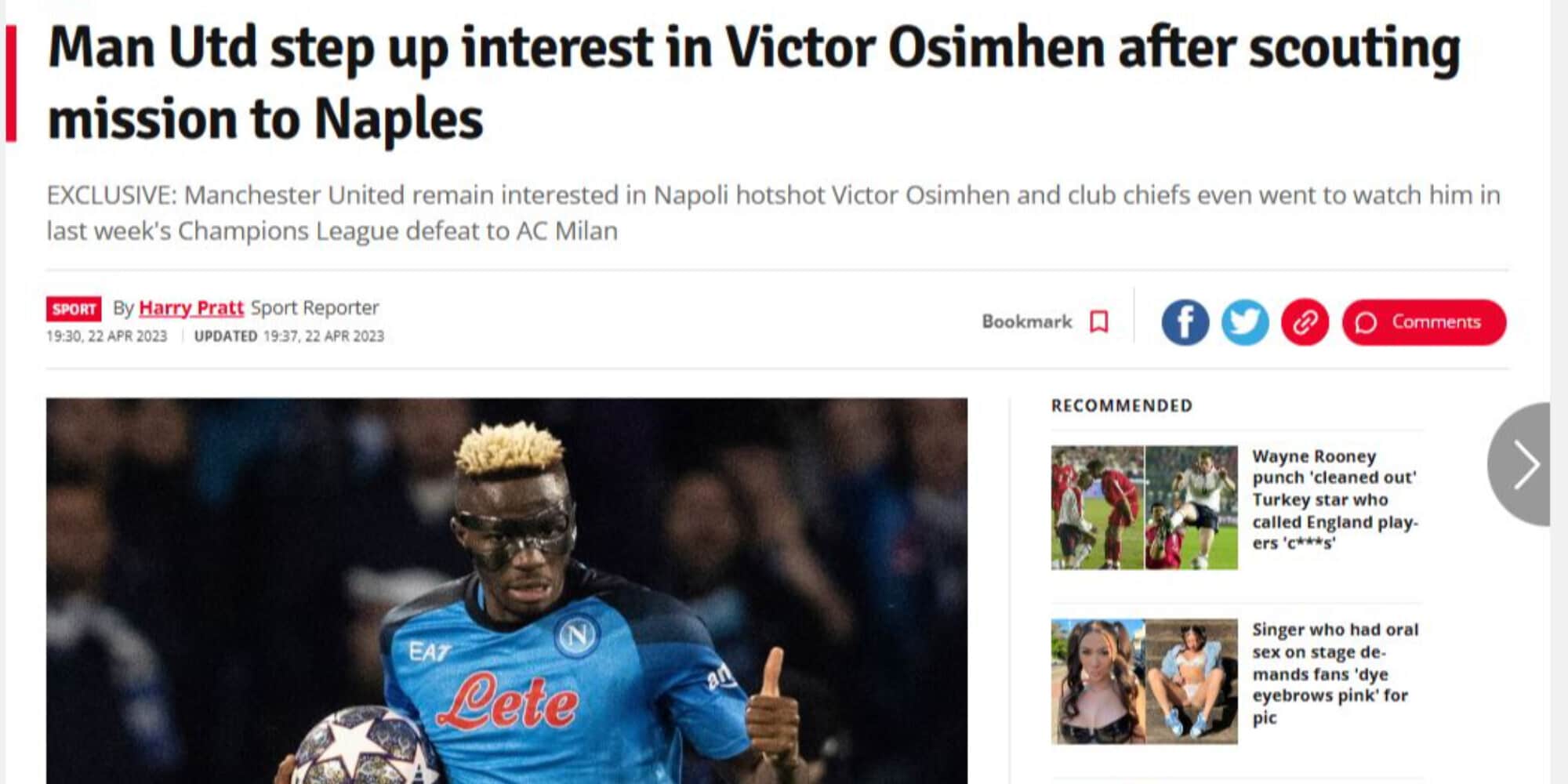 CdS – “Man Utd insiste per Osimhen, scouting è appena stato a Napoli”