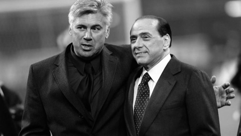 Serie A: Il commosso messaggio di Ancelotti per licenziare Berlusconi: “Grazie Presidente”