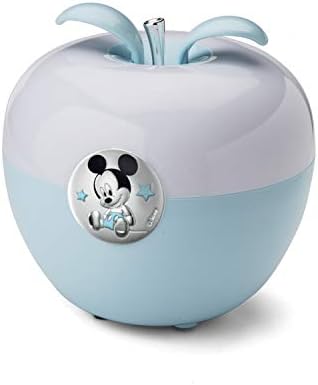 VALENTI & CO. – Disney Topolino – Luce Notturna Bambini con Lampada LED Colorata per Cromoterapia da Comodino, Comandi Magici con il Soffio e Finiture in Argento – idea regalo romanista
