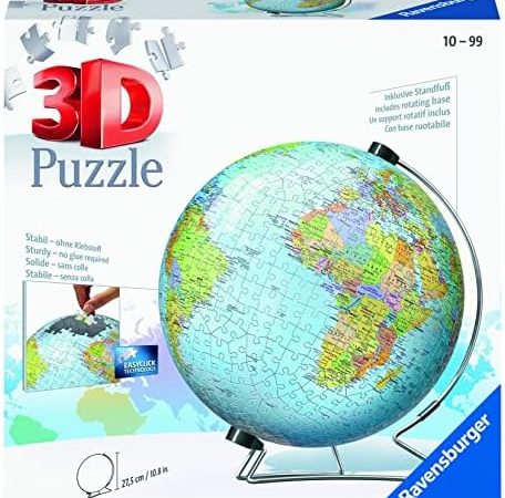 Ravensburger – 3D Puzzle Globo, 540 Pezzi, 10+ Anni – idea regalo sampdoria