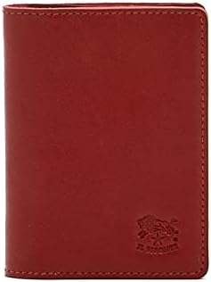 IL BISONTE | Porta Carte di Credito e Porta Documenti in Doppia Pelle Di Vacchetta – SCC003 | Made in Tuscany (Rosso) – idea regalo fiorentina