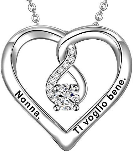 LOVORDS Collana Donna Incisa Personalizzata Argento Sterling 925 Pendente Ciondolo Cuore Infinito Regalo Mamma Madre Fidanzata Moglie Nonna Figlia – idea regalo juve