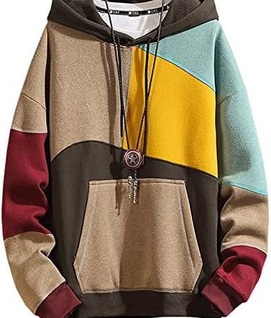 XIAOYAO Felpa da Uomo con Cappuccio Techwear Hip Hop Unisex Streetwear Patchwork Jumper – idea regalo sampdoria