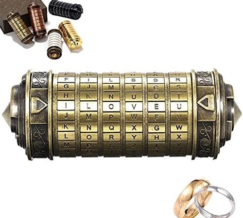Da Vinci Mini Cryptex Codice regali san valentino regalo per lui lei Lock Box Puzzle Lock Regali Natale Originali 2022 per lei lui Personalizzati per Amiche Coppia Papà Mamma nonna amica coppia – idea regalo udinese