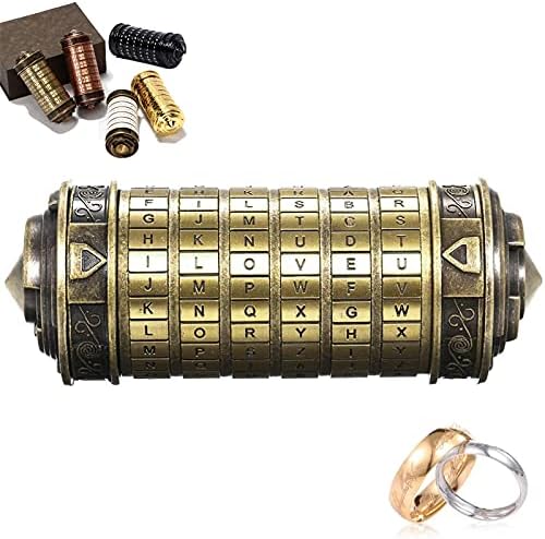 Da Vinci Mini Cryptex Codice regali san valentino regalo per lui lei Lock Box Puzzle Lock Regali Natale Originali 2022 per lei lui Personalizzati per Amiche Coppia Papà Mamma nonna amica coppia – idea regalo udinese