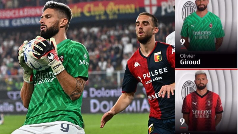 Serie A: il Milan rende omaggio a Giroud e mette in vendita la maglia del portiere