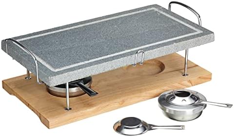 Artesà Hot Stone Grill, Gourmet Grill da Tavolo, Grill in Pietra per Bistecche, Frutti di Mare E Verdure, 41,5 X 22 X 15 cm, Marmo/Legno – idea regalo fiorentina