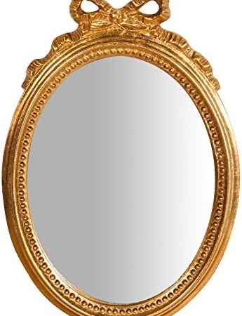 Biscottini Specchio Specchiera da Parete Stile Shabby in Legno con Finitura Foglia Oro Anticato Misure L22xPR2,5xH32 cm Produzione Artigianato Fiorentino Made in Italy – idea regalo fiorentina