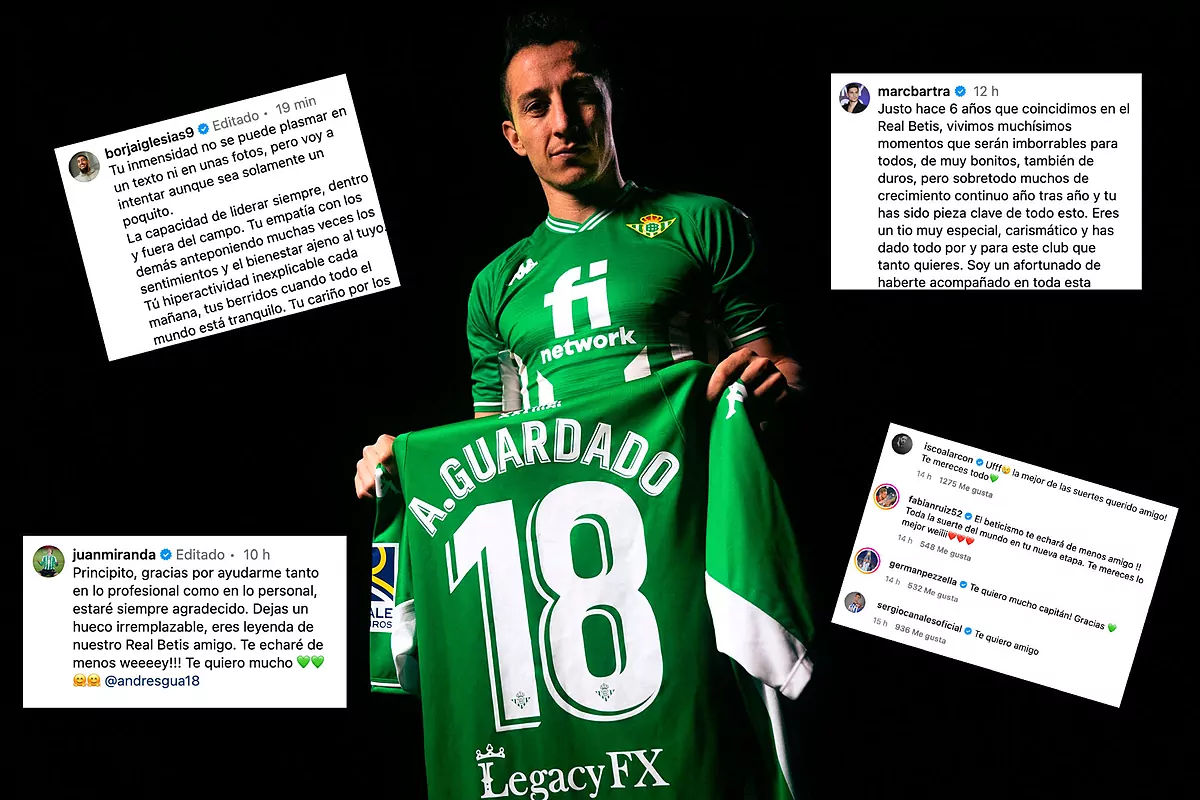 Betis: dal messaggio affettuoso di Borja al rispetto di Miranda: così lo spogliatoio saluta Guardado