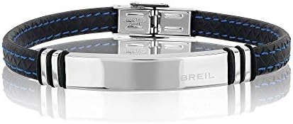 Breil, Collezione Savage, Bracciale da Uomo in Acciaio Lucido e Silicone, con Cuciture a Contrasto, Accessorio Minimalista e Casual, Lunghezza Regolabile Fino 22 cm, Idee Regalo Uomo – idea regalo inter