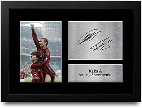 HWC Trading FR A4 Kaka & Andriy Shevchenko A C Milan Regali Stampati Autografo Firmato Foto Per Gli Appassionati Di Calcio E Sostenitori – A4 Framed, per Ufficio – idea regalo milan