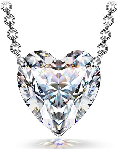 FANCI Collana Donna Pendente Cuore Regalo Festa della Mamma per Lei 1.4 Carati Argento Sterling 925 Zirconia Regalo Compleanno Anniversario Matrimonio Idee Regalo per Donna Ragazze Mamma Moglie Figlia – idea regalo as roma