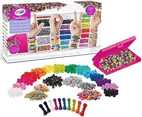 Crayola Creations – Super Set Lettere & Perline, Set Creativo per Bambine, Età Consigliata: 8-12 anni – idea regalo udinese