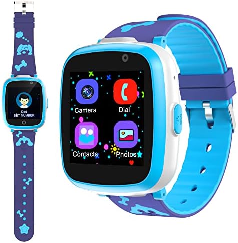 ETPARK&1 Orologio Intelligente Bambini con 6 Giochi, Smart Watch Phone per Bambini Musica MP3, Orologio Intelligente Bambini con Telefono Allarme Camera/Controllo dei genitori,3-12 Ys Regalo Bambini – idea regalo juve