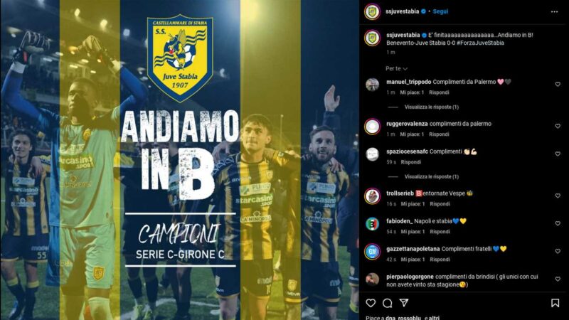 Pagliuca come Ulisse, Adorante alla Lewandowski: la Juve Stabia è di nuovo in Serie B, col 15° budget del campionato|Primapagina