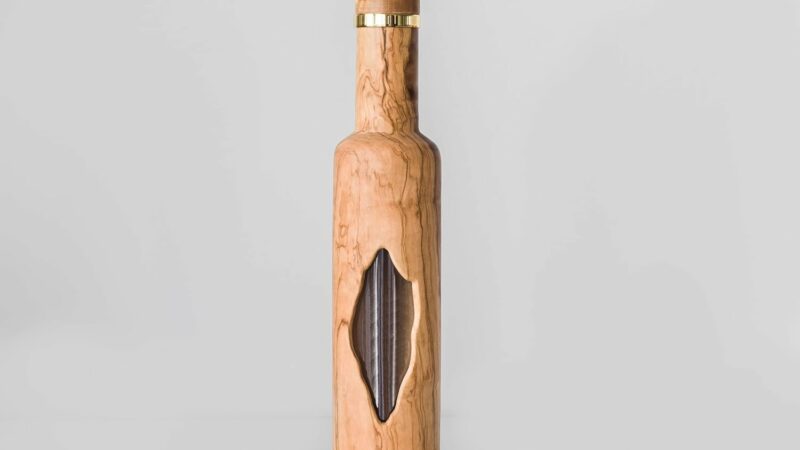 Bottiglia in legno di ulivo – Design senza contenuto – 500 ml – Set vintage – Best Gift Idea Set – Prodotti greci – Regali fantasiosi dalla Grecia – Bottiglie per alimenti interi per la cucina – idea regalo inter