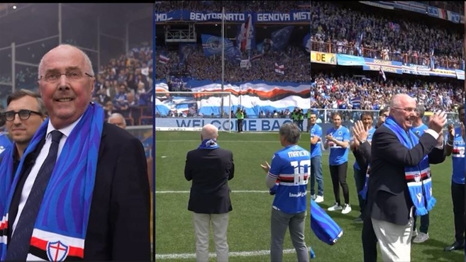 Serie A: Il commovente omaggio a Sven Goran Eriksson della Sampdoria