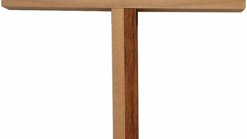 Kaltner Präsente Idea regalo – 36 cm croce da parete in vero legno di faggio e betulla crocifisso per parete semplice classico – idea regalo as roma