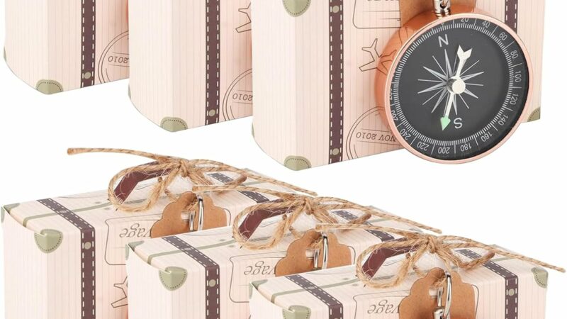 Agatige Scatoline portaconfetti Laurea da 20 Pezzi, 8 x 3 x 5 cm d’oro Confezione Regalo di Caramelle con Bussola e cartellini Kraft per Matrimoni Baby Shower Party Birthday Party – idea regalo romanista