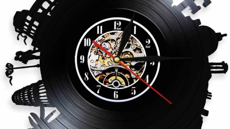 WJHXYD Roma City Skyline Colosseo Home Decor Orologio da Parete Italia Capitale – idea regalo as roma