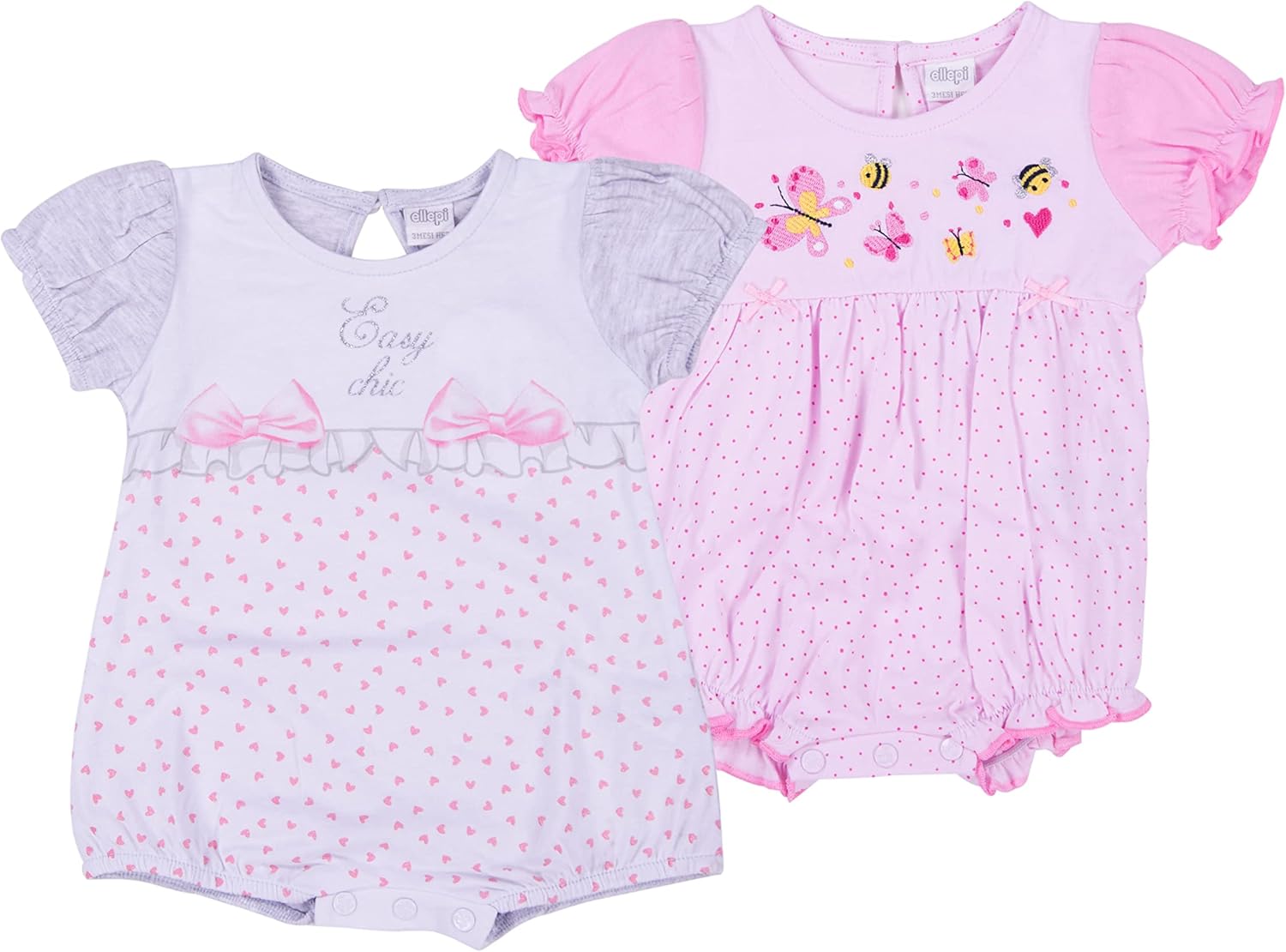 Ellepi pagliaccetto maniche corte neonato cotone mesi piedini set pigiama intero primo corredino nascita mamma ospedale regalo maschietto femminuccia bambino bambina – idea regalo inter