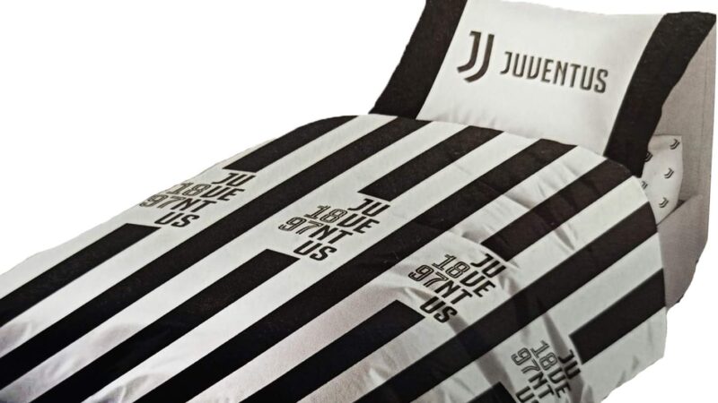 JUVENTUS Completo Letto in Cotone Prodotto Ufficiale Lenzuola Juve Nuova Collezione (Una Piazza e Mezza) – idea regalo juve