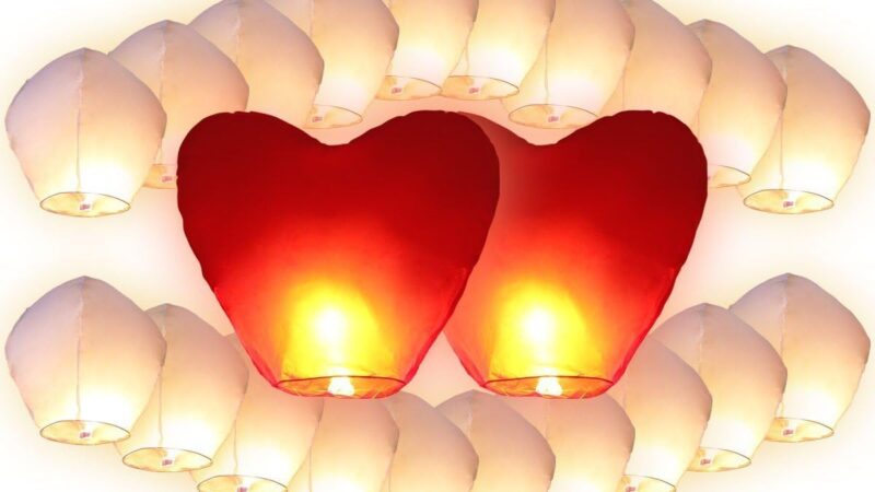 Trendmaus.de Conf. 20 Lanterne Bianche + 2 Cuori Rossi – idea regalo as roma