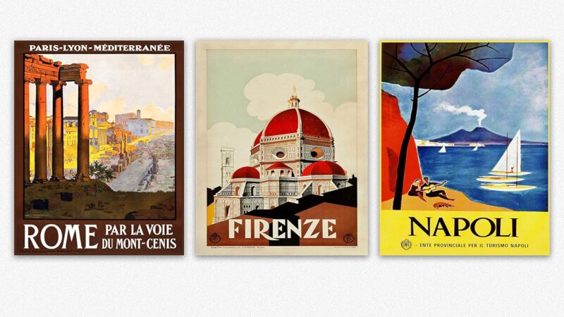 Wallbuddy Poster Di Viaggio Italiano Decorazioni Parete Insieme Di 3 – Roma, Firenze e Napoli Italia Poster Da Parete – Vintage Decorazioni Stanza Contemporaneo Stampe Galleria Regalo (46cm x 61cm) – idea regalo as roma